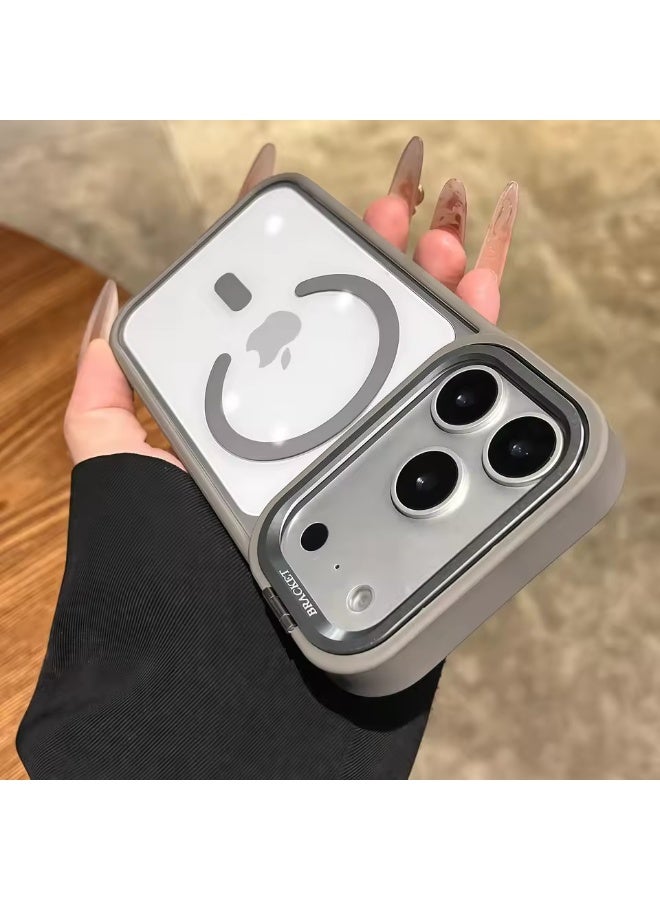 جراب شفاف مزود بحامل كاميرا مدمج قابل للتعديل لهاتف iPhone 17 Pro، جراب مغناطيسي شفاف مزود بعدسة كاميرا لهاتف iPhone 17 Pro - Image 3